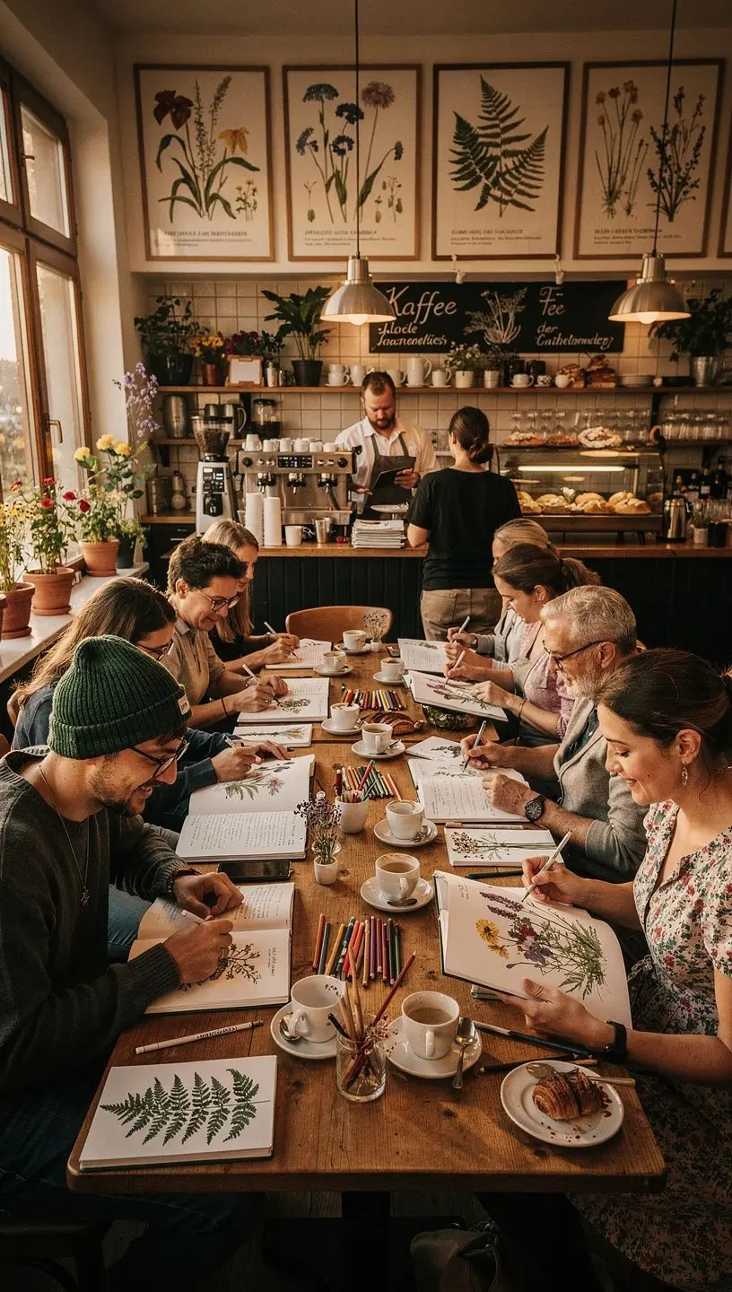 Ein Bild von Studenten, die an einem Online-Botanik-Kurs teilnehmen und Pflanzen untersuchen.